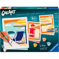 Malen nach Zahlen RAVENSBURGER "CreArt, Galerie Wand Set - Am Strand", bunt, Malvorlagen, Kinder, Made in Europe