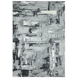 Kadima Design Teppich Kurzflor modern geometrisch | 160x230cm, 1,1cm Florhöhe, 1,6cm Gesamthöhe | Grautöne | Glanzeffekte | Esszimmer | PARMA-Felino