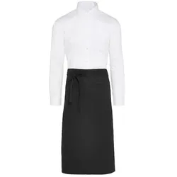 ROME - Medium Length Bistro Apron with Pocket: One Size / Black