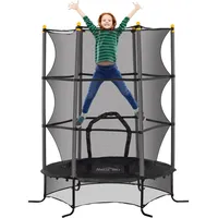 Homcom Kindertrampolin Ø163 cm, Trampolin mit Sicherheitsnetz, Randabdeckung, Gartentrampolin