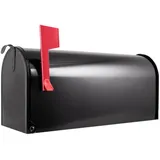 banjado Amerikanischer Briefkasten Schwarz 51x22x17cm - US Mailbox / Letterbox Postkasten Stahl / Pulverbeschichtet