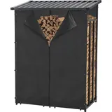 casa.pro Kaminholzregal Yakutat Metall 185 x 130 x 70 cm Schwarz