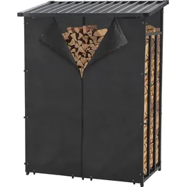 casa.pro Kaminholzregal Yakutat Metall 185 x 130 x 70 cm Schwarz