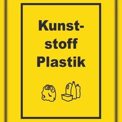HB-Druck Kunststoff Plastik Mülltrennung Schild Text Symbol shopping bag hochkant A0 (841x1189mm)