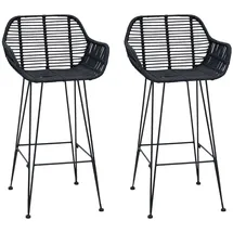 vidaXL Barstuhl 2 pcs 55 x 52 x 92 cm Schwarz
