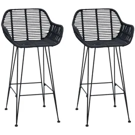 vidaXL Barstuhl 2 pcs 55 x 52 x 92 cm Schwarz