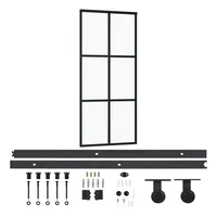 vidaXL Schiebetür mit Beschlag ESG-Glas & Aluminium 90x205 cm