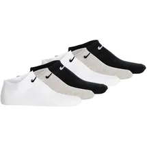 Nike Lightweight No Show Sneakersocken 6er Pack Weiß/Schwarz/Grau 42-46