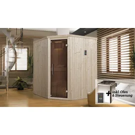 Weka Varberg 1,94 x 1,77 m  inkl. 7,5 kW Bio-Ofen + digitaler Steuerung + graphitgrau Ganzglastür
