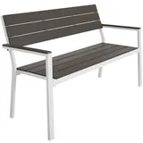 Tectake Gartenbank 2-Sitzer wetterfest, 128 x 59 x 88 cm