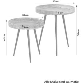 MID.YOU Beistelltisch Ava ca.45x50x45cm Mangoholz massiv