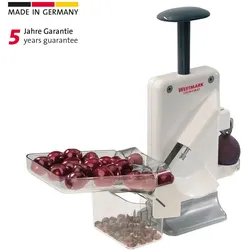 Entsteiner WESTMARK "Steinomat", bunt (silberfarben, weiß), B:9,6cm H:22,2cm T:21,6cm, Aluminium, Edelstahl, Entkerner