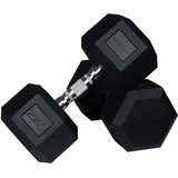 wuuhoo® Hexagon-Hanteln Dorian 2,5-27,5 kg Robuste, gummierte Gusseisen-Hanteln für Krafttraining zu Hause, ergonomischer Griff, perfekt fürs Homegym, auch als 2er-Set erhältlich 2 x 25 kg