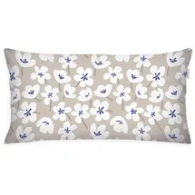 Tom Tailor Kissenbezug Floral 40 x 80 cm Blau/Beige