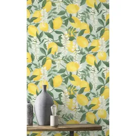 Rasch Textil Portofino Vliestapete 6 m x 0,53 m 1 St Blau/Grün/Gelb
