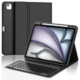 WINCHKING Hülle Mit Tastatur Für iPad Air 13 Zoll (M4/M3/M2) 2026/2025/2024, Magnetisch Bluetooth Tastatur Hülle Für iPad Pro 12.9" (3. 4. 5. 6. Gen), Abnehmbarer Mit QWERTZ Layout, Schwarz