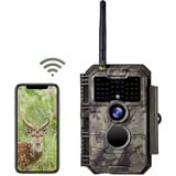 Folgtek WLAN Wildkamera 48MP 1296P mit Wireless Nachtsichtweite 23m 2,4"-Bildschirm IP66 Wasserdicht & 0,3s Auslösegeschwindigkeit für Tiere Beobachten