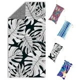 Neues Beidseitig Bedrucktes Strandtuch XXL 90x180 cm,Microfaser Handtücher mit Tasche Schnelltrocknendes Handtuch | Sandfreie & Ultraleicht | Badetuch Groß Reisehandtuch Strandhandtuch Strandtücher