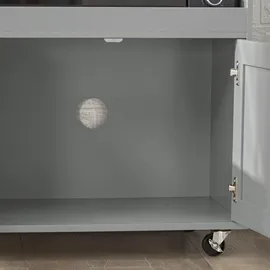 SoBuy Sideboard auf Rollen Küchenwagen Mikrowellenschrank Rollwagen FSB78-HG