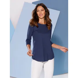 Classic Basics Longshirt CLASSIC BASICS "Doppelpack Shirts", Damen, Gr. 50, bunt (grasgrün, marine), 100% Baumwolle, unifarben, Rundhals, Shirts Longshirt