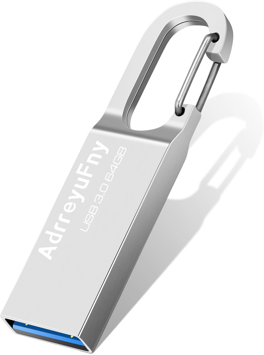 AdrreyuFny USB Stick 3.0 64GB USB Speicherstick Metall Wasserdicht Memory USB-Sticks Datenspeicher USB-Flash-Laufwerk Mini Flash Drive mit Schlüsselanhänger für PC/Tablet, Silber