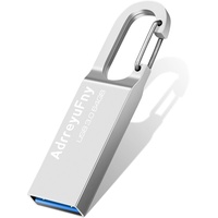 AdrreyuFny USB Stick 3.0 64GB USB Speicherstick Metall Wasserdicht Memory USB-Sticks Datenspeicher USB-Flash-Laufwerk Mini Flash Drive mit Schlüsselanhänger für PC/Tablet, Silber