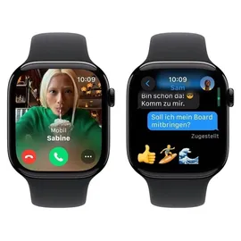 Apple Watch Series 10 GPS + Cellular 46 mm Aluminiumgehäuse diamantschwarz Sportarmband schwarz M/L