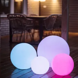 StarTrading LED Gartenkugel 50cm RGB Farbwechsel weiß Fernb.Aufladbar
