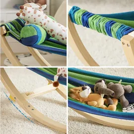 SoBuy Kinderschaukelstuhl Polyester 120 x 36 x 46 cm Mehrfarbig mit Kissen