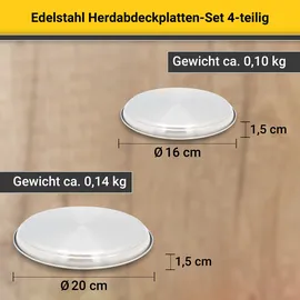 Krüger 1904E Kochabdeckplatten 4-tlg.