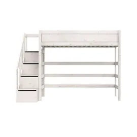 Lifetime Hochbett Basis 257 x 177 x 132 cm Kiefer massiv weiß