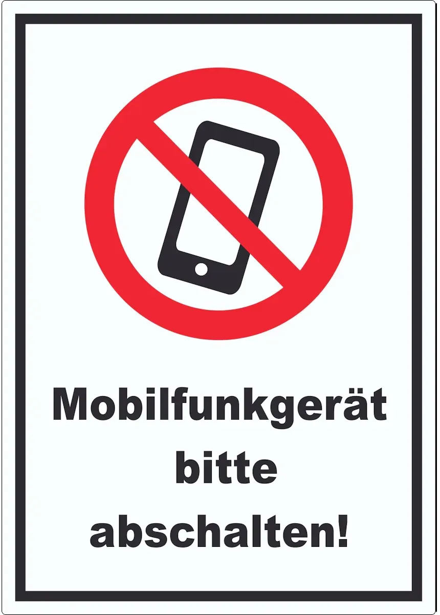 Smartphone Handy aus Mobilfunkgerät abschalten Aufkleber A7 (74x105mm)