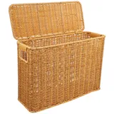 Geflochtener Aufbewahrungskorb Aus Seegras Mit Deckel Und Griff FüR Magazine, Spielzeug Und BadzubehöR – Dekorative Multifunktions Aufbewahrungskorb Regalkorb
