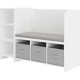 [en.casa] Sitzbank Høylandet Weiß/Grau 76 x 112 x 40 cm