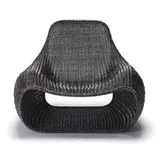 Casa Padrino Luxus Garten Sessel Schwarz 104 x 89 x H. 85 cm - Rattan Sessel - Rattan Möbel - Garten & Terrassen Möbel - Luxus Qualität - Made i...