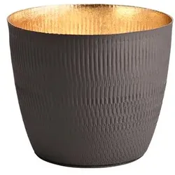 Madras Windlicht M Struktur schwarz