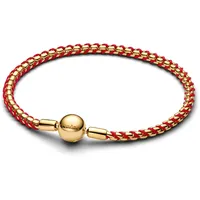 Pandora Schlangen-Gliederarmband Goldfarben/Rot 563816C01 Größe 19 cm