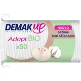 Demak'Up Adapt Bio Wattepads zum Abschminken - Gesicht und Augen - 100% natürliche organische und ungebleichte Baumwollfasern - GOTS zertifiziert - 50 Baumwolle