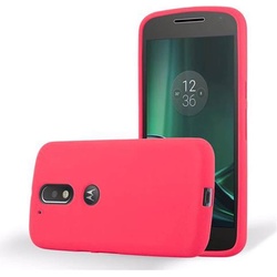 Cadorabo TPU Frosted Cover (Motorola Moto G4 Plus, Motorola Moto G4), Smartphone Hülle, Rot