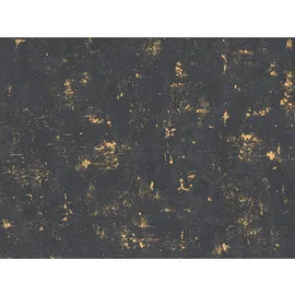A.S. Création Vliestapete Used Look 10,05 m x 0,53 m 230782 Schwarz/Gold
