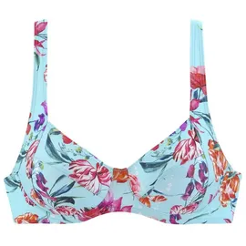 SUNSEEKER Bügel-Bikini-Top Damen hellblau-bedruckt Gr.36 Cup E