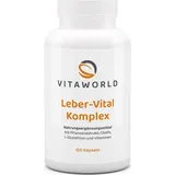 Vitaworld Leber-Vital Komplex | 120 Kapseln | Mariendistel, Artischocke, Kurkuma | Mit Cholin für normale Leberfunktion | Enthält Silymarin | Vegan