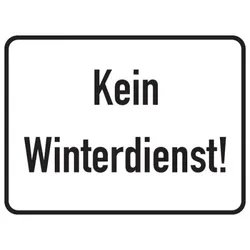 Hinweisschild, Kein Winterdienst!, Aluminium, 300 x 400 mm - 400x300x0.6 mm Aluminium geprägt