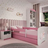 raumhirsch furniture Kinderbett mit Motiv Pferd 80 x 180 cm Holzwerkstoff rosa
