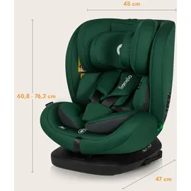 lionelo Bastiaan i-Size Kindersitz ab Geburt 0-36 kg Isofix Top Tether 360 Grad drehbar Rückwärts Vorwärts Seitenschutz 5-Punkt-Sicherheitsgurte Dri-Seat (Grünwald)