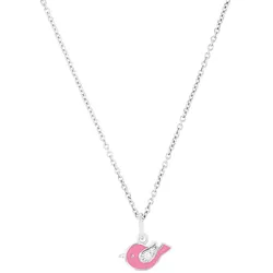 Lillifee Mädchen Halskette 2037820 Silber 925 Anhänger Vogel Emaille rosa Zirkon...