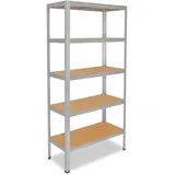 shelfplaza HOME 180x100x30 cm Schwerlastregal in verzinkt mit 5 Böden und 175 kg Traglast pro Boden