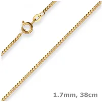 Schmuck Krone Goldkette 1,7mm Panzerkette aus 333 Gelbgold 38cm, Gold 333 goldfarben
