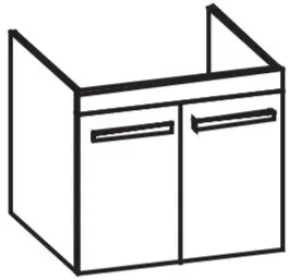 Artiqua 411 Waschtischunterschrank für Starck 3 030470, Castello Eiche quer NB, 411-WU2T-D03-7136-42 411-WU2T-D03-7136-426