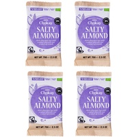 Chokay BIO Bar 4er SET - SALTY ALMOND/Belgische Zartbitter Schoklade mit Mandeln und Meersalz/Ohne Zuckerzusatz, ohne Süßungsmittel/VEGAN, GLUTENFREI & FAIR TRADE / 4x70g